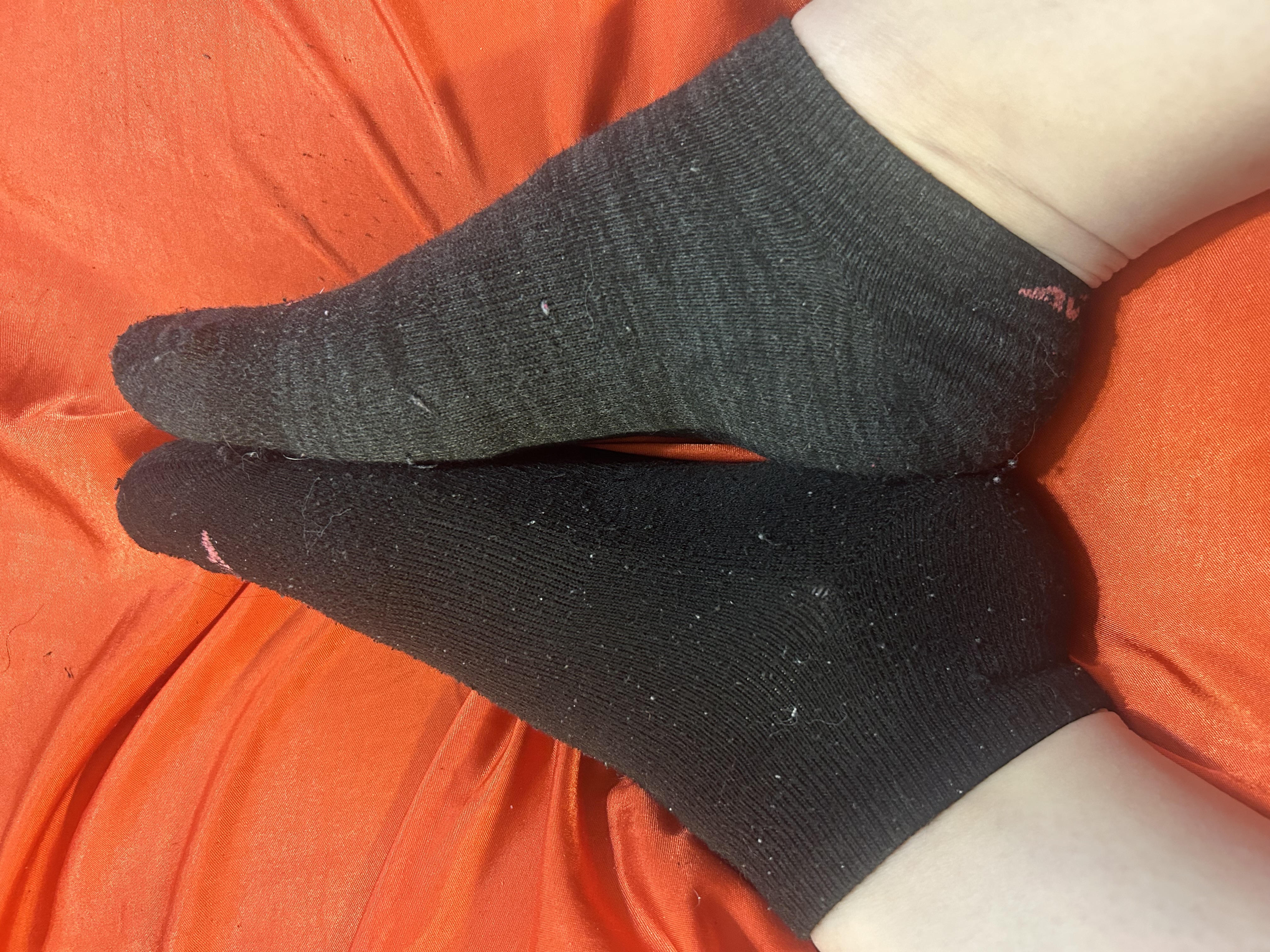 Worn black socks 